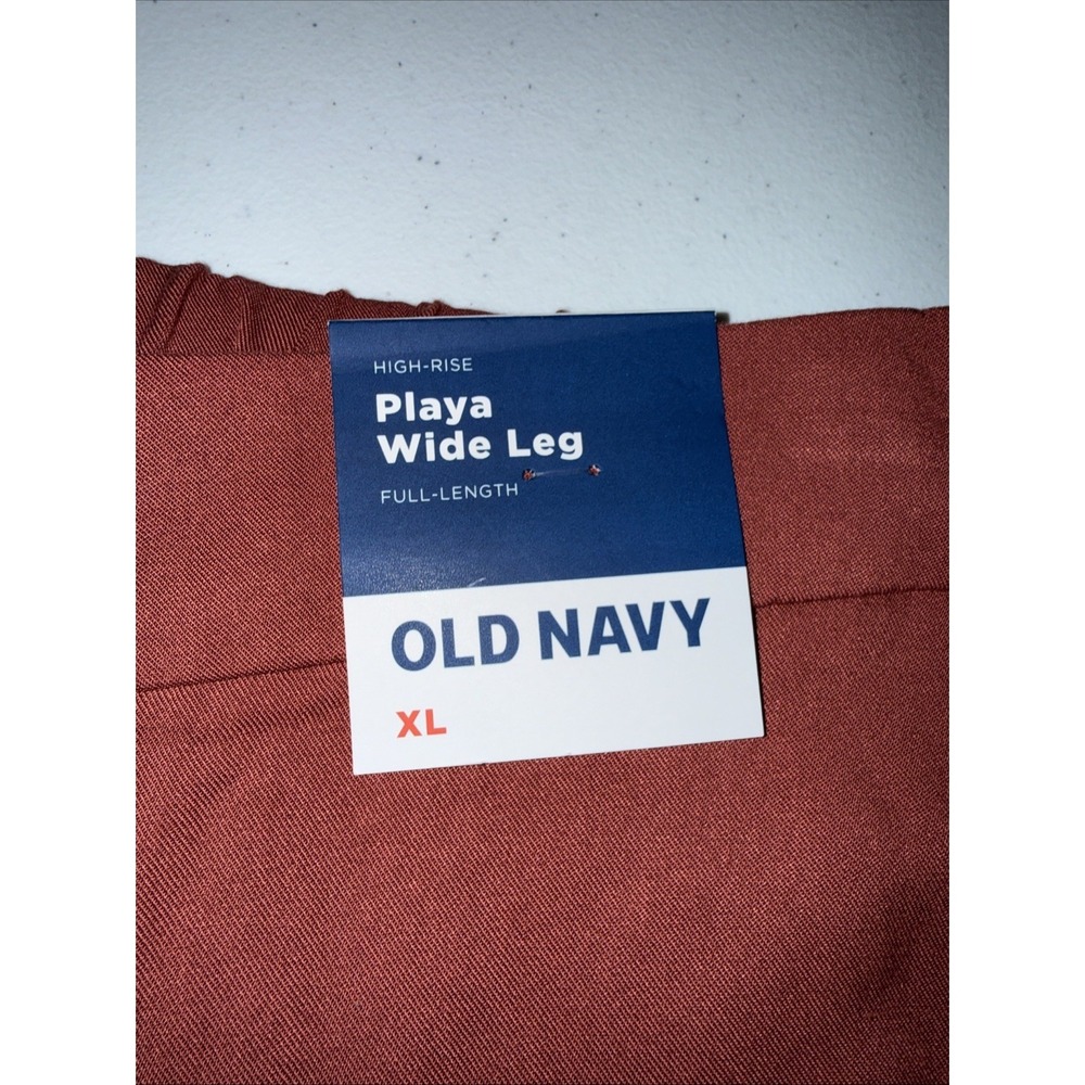 Old Navy High Waisted Playa Wide Leg Pant Russet Moon Rust Color-Size XL New NWT - Picture 5 of 13